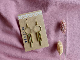 Messing-Ohrhänger "Ring mit Stäben"