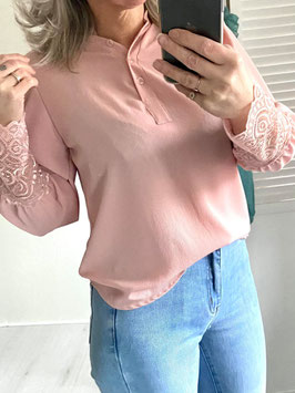 poedrroze tuniek met kant mouwtje