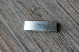 Rechteck //Silberschieber für Leder flach schmal & Stoffbänder