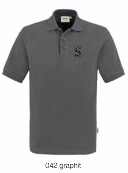 HAKRO 810 Poloshirt Classic 042 graphit (schwarzes Logo)