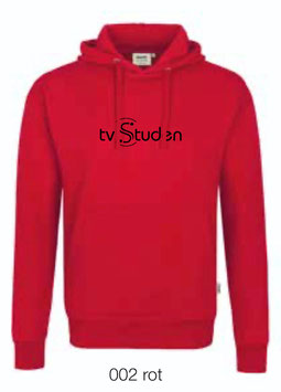 HAKRO 601 Kapuzen Sweatshirt 002 rot (schwarzes Logo)