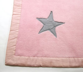 Kuscheldecke rosa/grau mit Stern