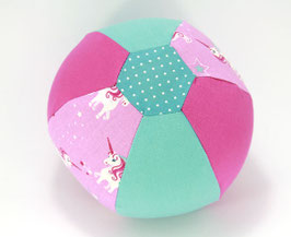Ballonball klein mit Glöckchen pink/mint/Einhorn
