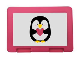 Brotzeitbox rosa "Pinguin"