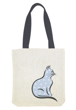 Einkaufstasche "Katze-blau"