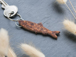 Fisch-Schlüsselanhänger aus Perlholz – Hering mittel