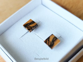Schlichte Holzohrstecker rund – Royal White Ebony Holz