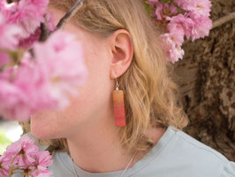 Holzohrringe 'Blossom Rose' – Pink Ivory