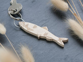 Fisch-Schlüsselanhänger aus Hainbuche – Hering groß