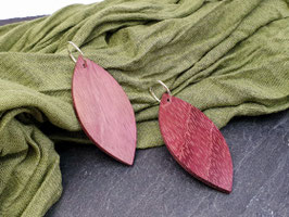 Blatt Ohrringe 'Leaves' aus Amaranth groß