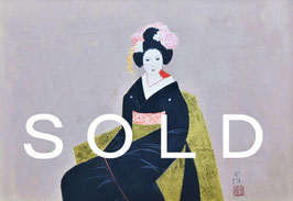 安野光雅「舞妓さん」ガッシュ　金箔 １0号変 真作保証 国際アンデルセン賞 画家賞　文化功労者　生誕100周年記念開催