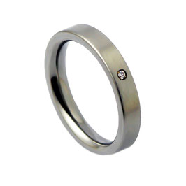 R4-01 Edelstahl Ring mit Zirkonia