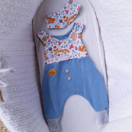 ❤ Highline Baby Set blau  "Strampler Waldfreunde"
