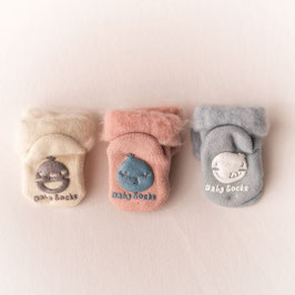 Baby Socken rosa, blau, creme (0-3 Monate)