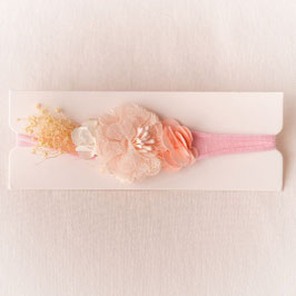 Baby Stirnband Blume lachs/rosa -Variante 9-