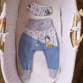 ❤ Highline Baby HosenSet blau "Fotopinguin"