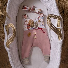 ❤ Highline Baby StramplerSet rosa "Herbstmädchen"