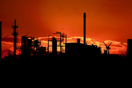 Sonnenuntergang am Energiewerk Hamburg