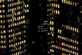 Das Frankfurter Bankenviertel bei Nacht