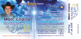 Eintrittskarte Marc Charro "The Gospel Side of Elvis" Bad Nauheim 2025