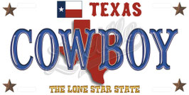 Plaque Immat Texas Cowboy
