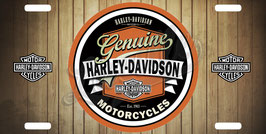 Plaque Immat Harley Genuine rond