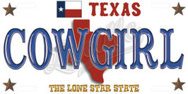 Plaque Immat Texas Cowgirl