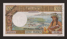 Tahiti ÉOM 100 francs (Spécimen) P 24 - K 809