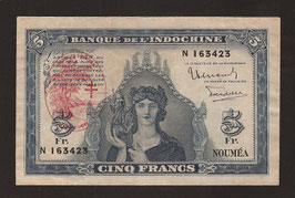 Nouvelles-Hébrides BIC 5 francs surchargé France-libre (1945)