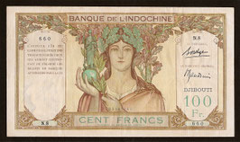 Billet de 100 francs de la Banque de l'Indochine de Djibouti (1931)