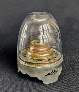 Lampe à opium en étain et cuivre