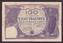 Billet d'Indochine 100 piastres 1919