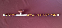 Pipe à opium en écaille et argent