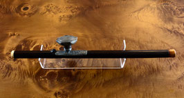 Pipe à opium, en bambou foncé et ivoire.