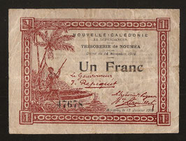 Nouvelle-Calédonie - Bon de caisse du Trésor - Un franc 1918