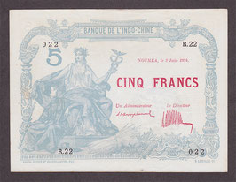 Nouvelle-Calédonie BIC 5 francs 1924