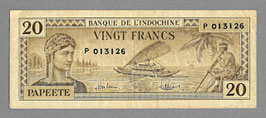 Billet Tahiti BIC 20 francs marron (1944)