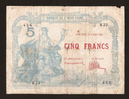 Nouvelle-Calédonie BIC 5 francs 1924