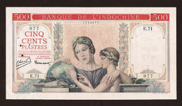 Indochine BIC billet de 500 piastres (1939) à-plats rouges