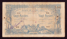 Billet d'Indochine 20 piastres 1907