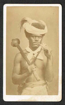 CDV : Allan Hughan (1834-1883), Nouméa :  "Canaque Calédonien / Police indigène" (c.1875)