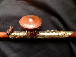 Pipe à opium en baïtong décorée de pierreries #15