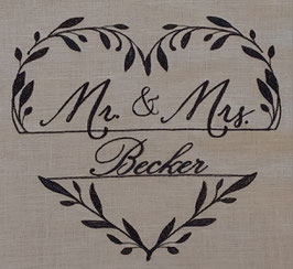 Geschirrtuch Herz Mr & Mrs