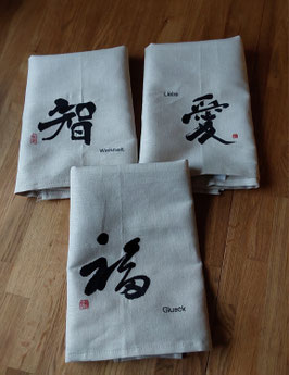 Liebe - Glück - Weisheit   Kalligraphie Japan