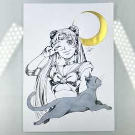 Sailor Moon Original Ink Drawing