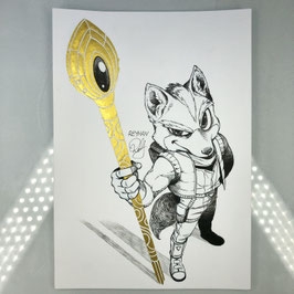 Fox McCloud Original Ink Drawing