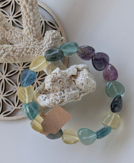 Fluorit Herz Armband bunt