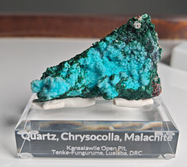 Quarz, Chrysokoll, Malachit