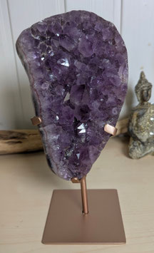 Amethyst auf Metallständer rosegold