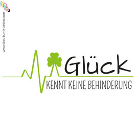 Bügelbild - Glück kennt keine Behinderung - Zweifarbig